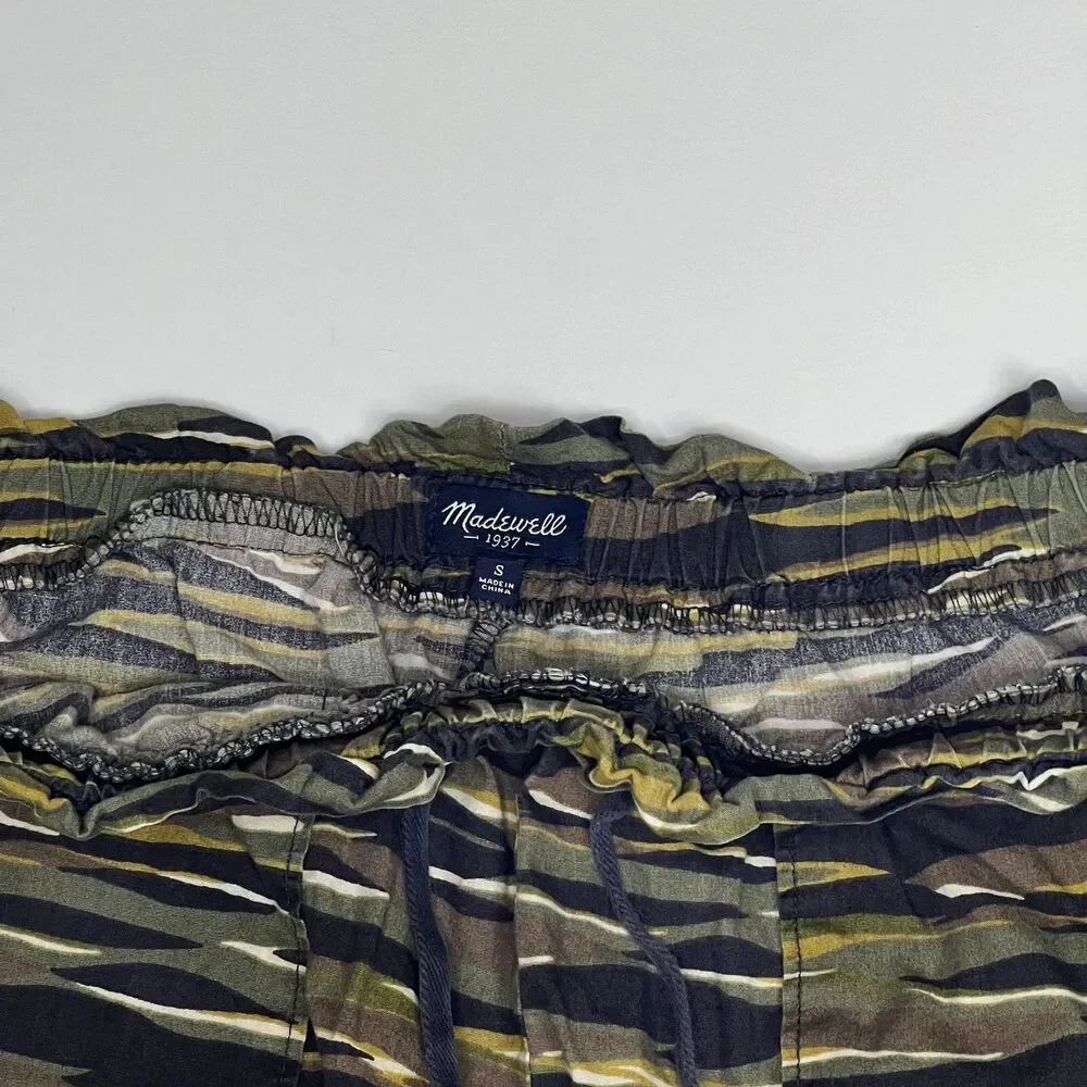 Madewell Size S Camo Print Shorts Drawstring Lightweight Pockets Elastic Waist